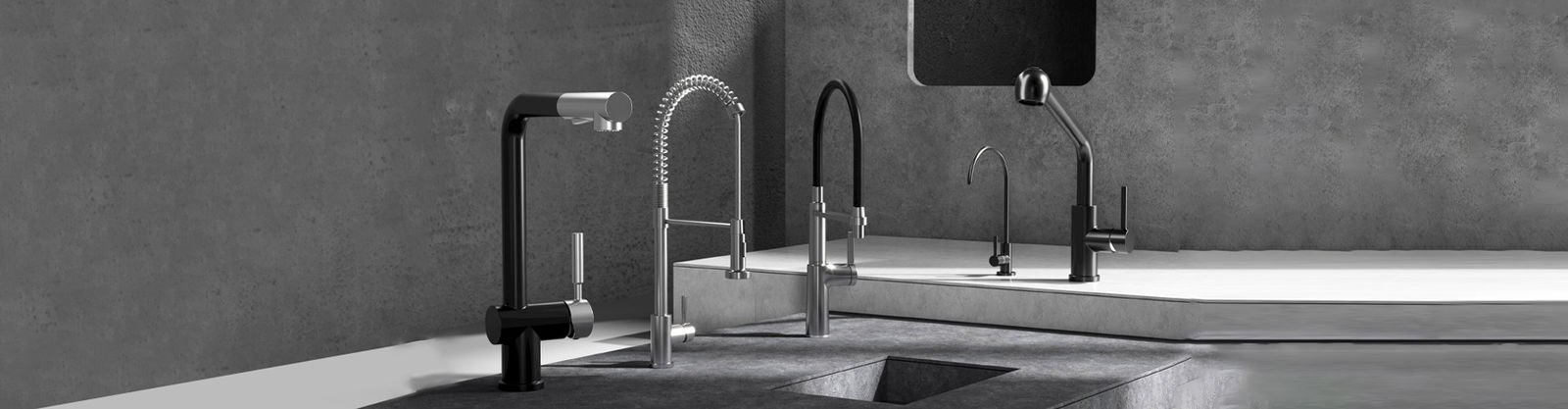 Brushed Aluminum Faucets