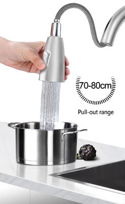 Faucet leher angsa 23 inci yang bisa ditarik keluar untuk dapur kamar mandi