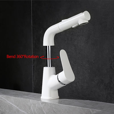 Faucon de salle de bain pivotant rotatif de 4 pouces tout en cuivre blanc électroplaté Finition