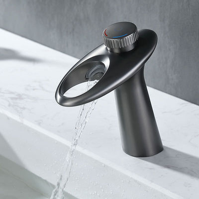 Counter Basin Waterfall Bathroom Sink Faucet For Vessel Sink Nickle Plated