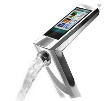 Smart Deck Mont Watersense robinet de salle de bain chrome brossé robinets avec affichage numérique