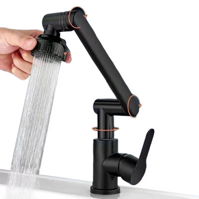 2.2GPM SS304 Universal 1080 Rotatable Faucet Black Pull Out Tap For Kitchen &amp; Bath