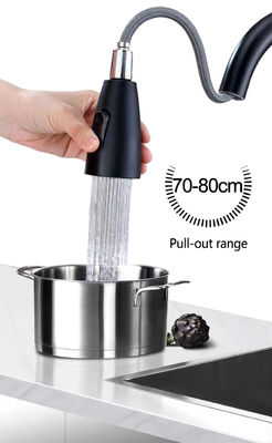 Vertical 360° Rotation Pull Gooseneck Sink Faucet Antirust For Bathroom