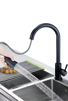 Vertical 360° Rotation Pull Gooseneck Sink Faucet Antirust For Bathroom