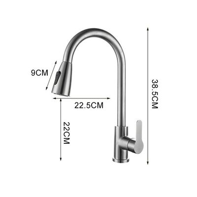 Brushed Nickel Swivel Spout Kitchen Faucet Tap With Pull Down Sprayer