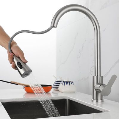 Commercial Stainless Steel Kitchen Metered Lavatory Faucet Pull Down Sprayer for RV Bathroom