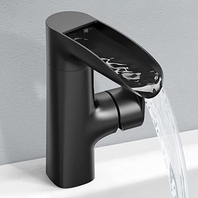 Modern Waterfall Swivel Spout Tap 360° Rotating Faucet For Bathroom Sink