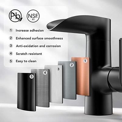 Modern Waterfall Swivel Spout Tap 360° Rotating Faucet For Bathroom Sink