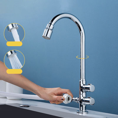 Multifunctional Sink Widespread Kitchen Faucet with ‎Gooseneck Spring