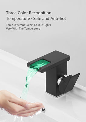 ODM Wash Basin Cabinet Waterfall Bath Faucet LED Light For Bathroom 4mm