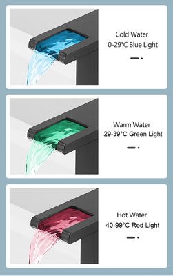 ODM Wash Basin Cabinet Waterfall Bath Faucet LED Light For Bathroom 4mm