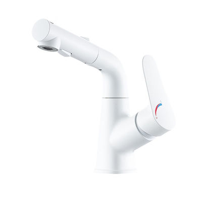 Faucon de salle de bain pivotant rotatif de 4 pouces tout en cuivre blanc électroplaté Finition