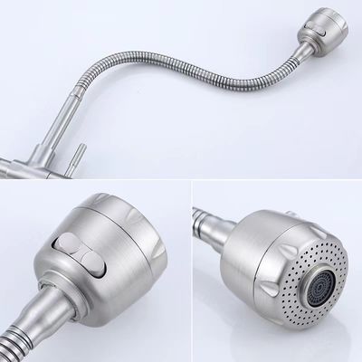 SUS304 Gooseneck Kitchen Faucet Bathroom Extendable Sink Faucet with Sprayer