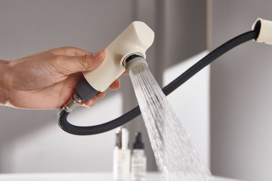 Electroplated Pull Down Bathroom Sink Faucets Milk White Cold And Hot Face Wash