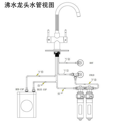 360 Rotatable Head Kitchen Faucet Tap Instant Hot Water Tap Gold 304 Cuprum