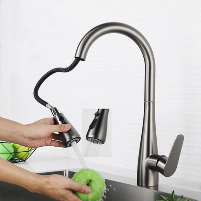 Metered Pull Out Kitchen Faucet Tap Hot &amp; Cold Water 2.2GPM Flow Rate