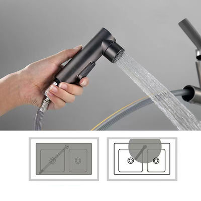 Countertop 9Inch Pull Out Sink Faucet With Spray Solid Brass Chrome Plated