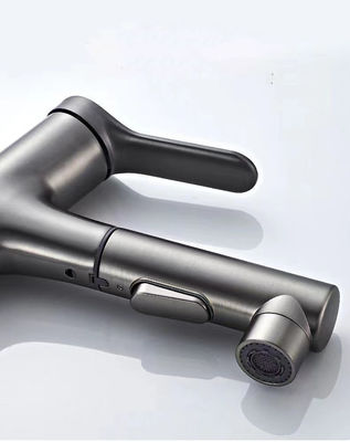 Brass Braided Spout Pull Out Sink Faucet 1080 Degree Rotatable