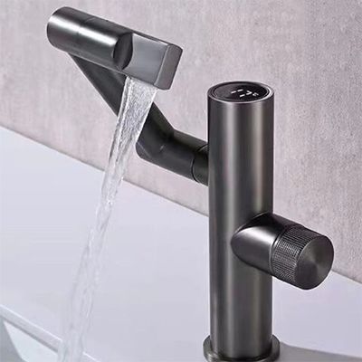 OEM Brass Digital Temperature Faucet Hot And Cold 120 Swivel Spout
