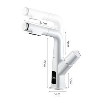Hydrodynamic Swivel Spout Bathroom Faucet LED Kitchen Tap for Washbasin