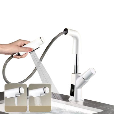 Hydrodynamic Swivel Spout Bathroom Faucet LED Kitchen Tap for Washbasin