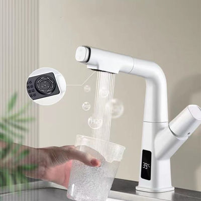 Hydrodynamic Temperature Display LED Kitchen Faucet For Bathroom Custom 1500g