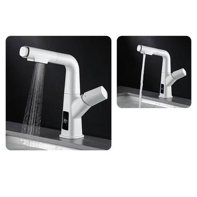 Hydrodynamic Temperature Display LED Kitchen Faucet For Bathroom Custom 1500g