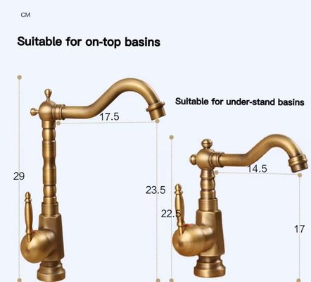 Washbasin Rotating Bathroom Faucet Tap Hexagon Full Copper Hot And Cold