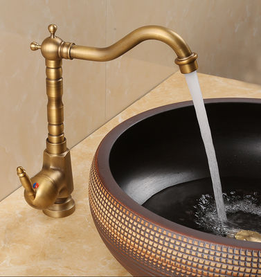 Washbasin Rotating Bathroom Faucet Tap Hexagon Full Copper Hot And Cold