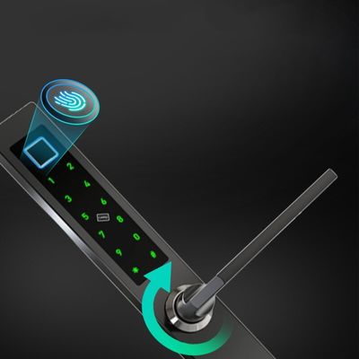 Aluminum Alloy Biometric Smart Fingerprint Door Lock Card Swiping 2in1
