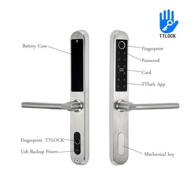 Double Sided digital Smart Fingerprint Door Lock Swipe Card Stainless Steel