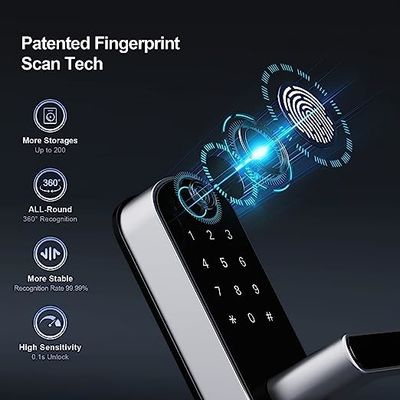 Smart Keyless Wifi Fingerprint Door Lock Biometric Digital For Business