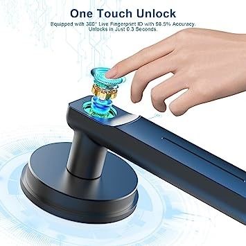 Keyless Entry Smart Fingerprint Door Lock Biometric Digital Lock Matte Black