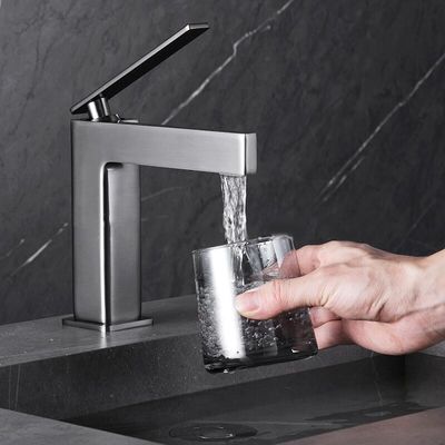 Wash Basin Sensor Gunmetal Bathroom Taps Faucet Single Hole ODM