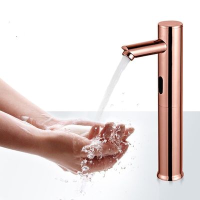 OEM capteur d'induction évier robinet de salle de bain robinet automatique refroidissement unique or rose