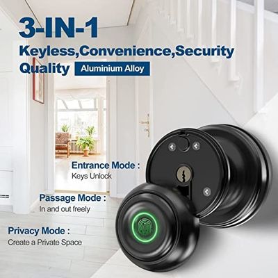 Electronic Fingerprint Biometric Security Door Lock For Bedroom Apartment