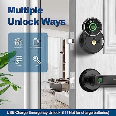 Biometric Wifi Keyless Door Lock Fingerprint Smart With Keypad Aluminium
