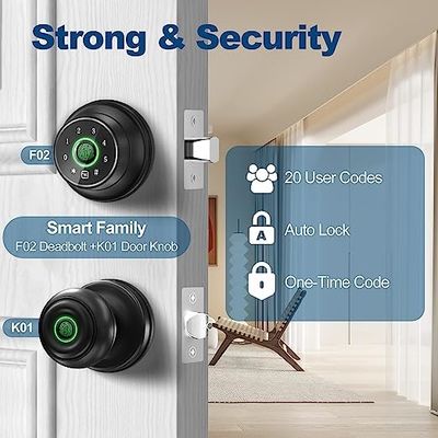 Biometric Wifi Keyless Door Lock Fingerprint Smart With Keypad Aluminium