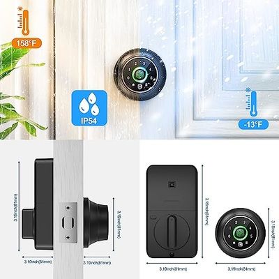 Biometric Wifi Keyless Door Lock Fingerprint Smart With Keypad Aluminium