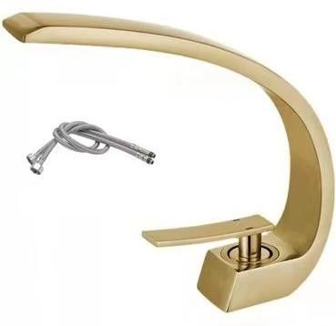 Washbasin Zinc Alloy Faucet Curved Basin Taps All Copper For Bathroom Counter
