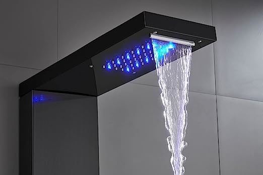 6 Function Zinc Shower Head Panel Tower System LED Showerhead Faucet Rain Massage System