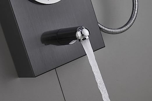 6 Function Zinc Shower Head Panel Tower System LED Showerhead Faucet Rain Massage System