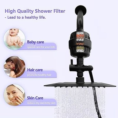 ODM 8″ Square Zinc Shower Head Filtered Showerhead With Brass Handheld