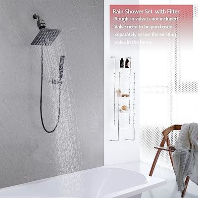 ODM 8″ Square Zinc Shower Head Filtered Showerhead With Brass Handheld
