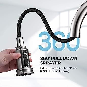Rumah pertanian Single Handle Brass Pull Out Kitchen Tap Sprayer 3 Mode ODM