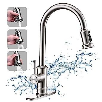 Rumah pertanian Single Handle Brass Pull Out Kitchen Tap Sprayer 3 Mode ODM