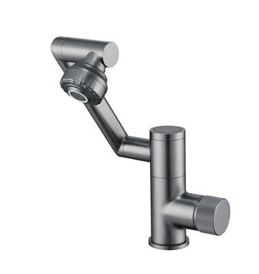 Digital Display Gunmetal Waterfall Sink Faucet Hot And Cold for Kitchen Household