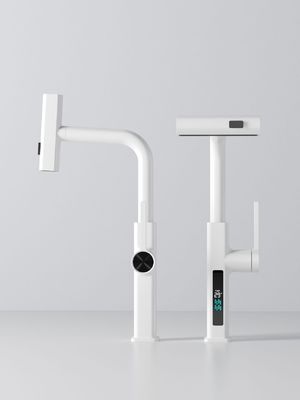 Motion Sensor Waterfall Zinc Alloy Faucet Digital Display For Kitchen Multifunctional