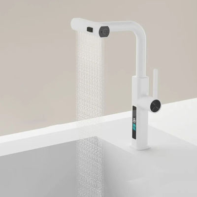 Motion Sensor Waterfall Zinc Alloy Faucet Digital Display For Kitchen Multifunctional