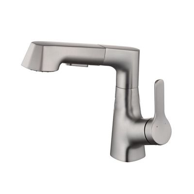 PVD Liftable Rotary Pull Waterfall Sink Faucet Gunmetal Bathroom Taps
